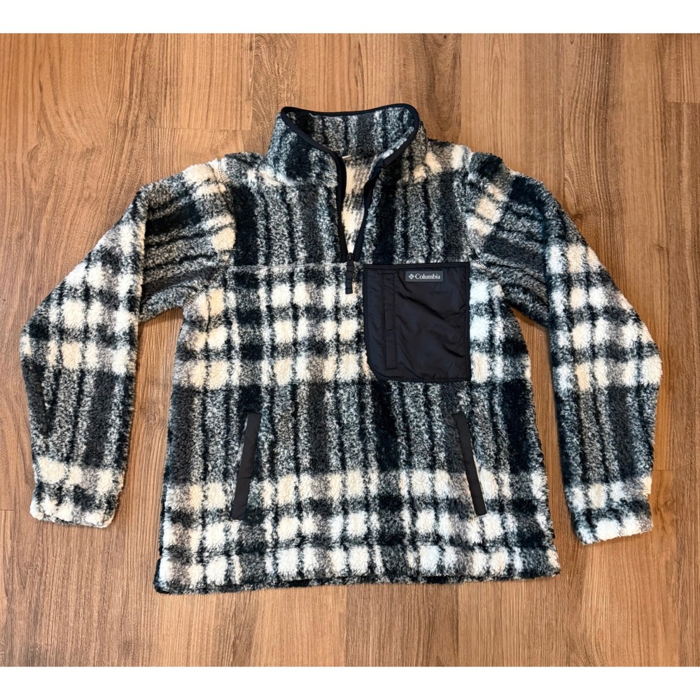 Columbia West Bend 1/4 Zip II Fleece Pullover Plaid AL0537-013 Womens M